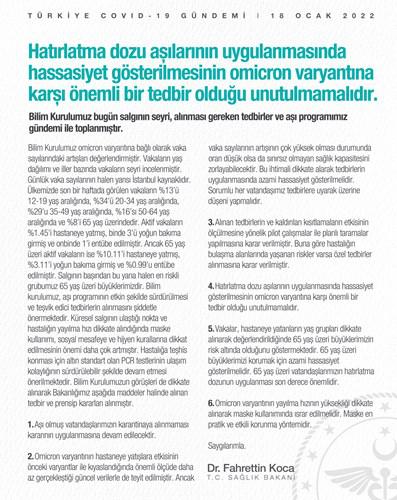 Şinasi Kaya: Bakan Koca Açıkladı: Hadise Artışına Neden Olan Yerlere Özel Kısıtlamalar Geliyor 3