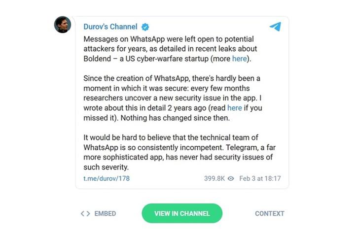 İnanç Can Çekmez: Telegram'In Kurucusu: Whatsapp Kullanıcıları Kapalılığa Güvenmesin 3