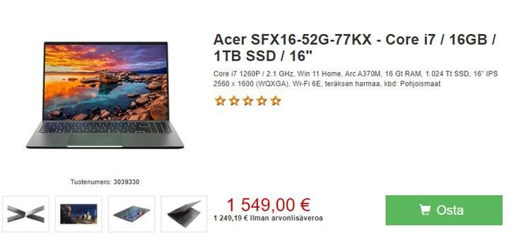 Şinasi Kaya: Intel Arc A370M ekran kartlı Acer Swift X satışa başladı 1