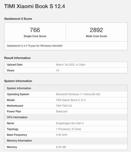 Ulaş Utku Bozdoğan: Xiaomi Book S 12.4 Ortaya Çıktı: Snapdragon 8Cx Gen 2 Ile Geliyor 3