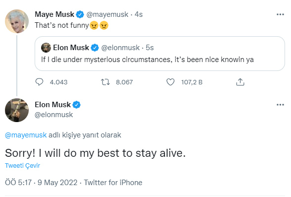 Meral Erden: Elon Musk: Gizemli Bir Halde Ölürsem, Seni Tanımak Hoştu 1