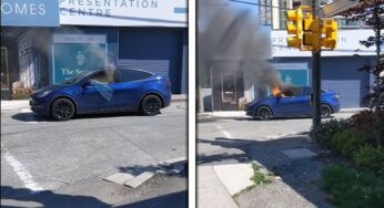 Tesla Model Y, Durup Dururken Cayır Cayır Yandı [Video]