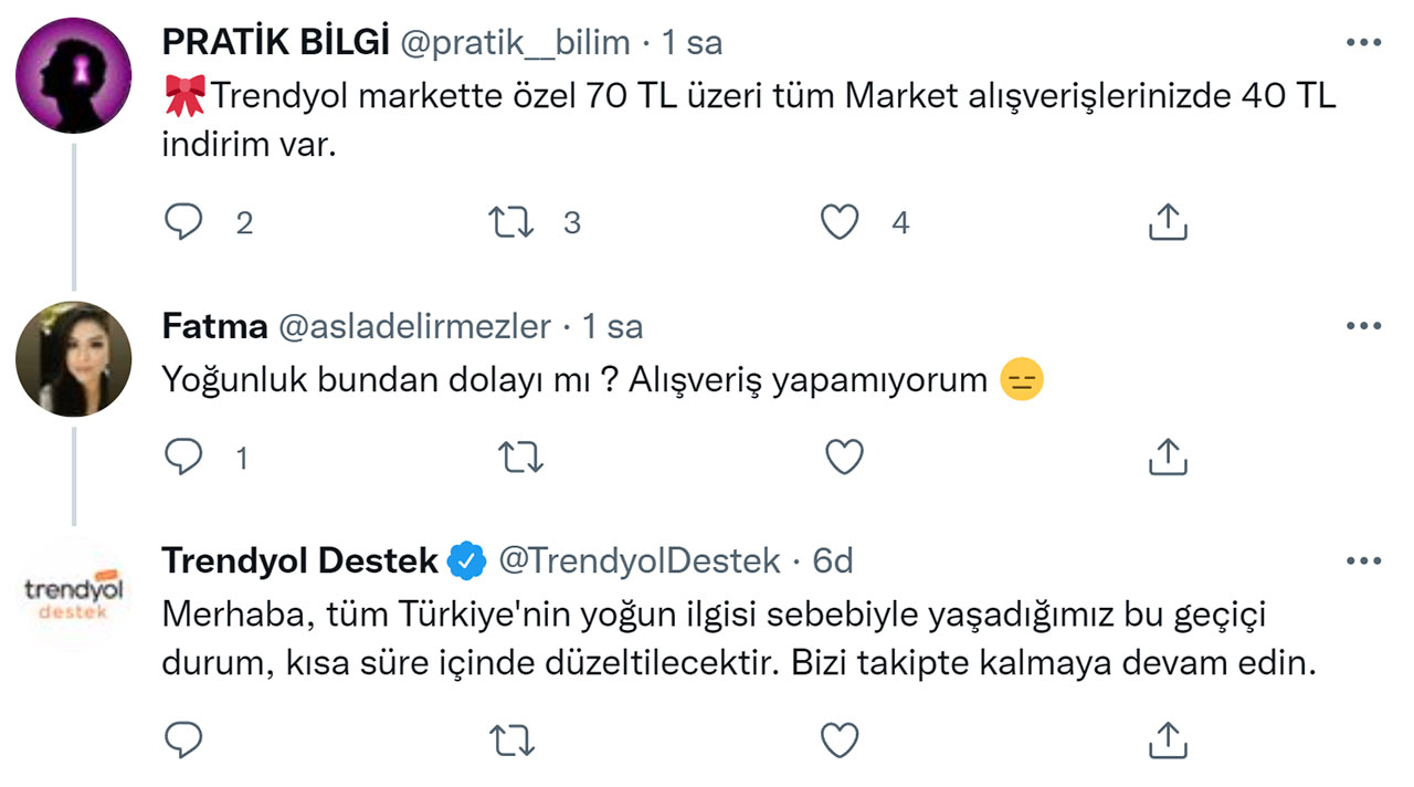 İnanç Can Çekmez: Trendyol Market Ve Yemek'Te Erişim Sorunu: Dükkanlar Kapalı 3