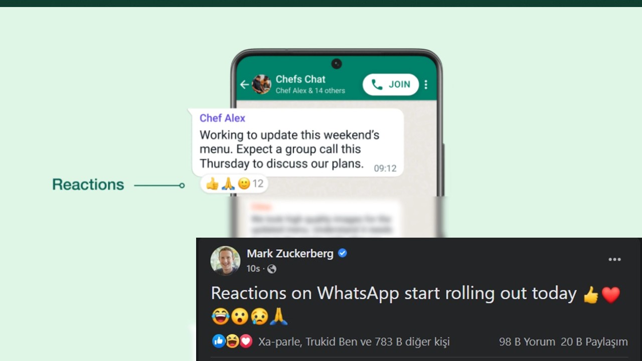 İnanç Can Çekmez: Whatsapp, Emoji Ile Reaksiyon Verme Özelliğini Kullanıma Sundu 1