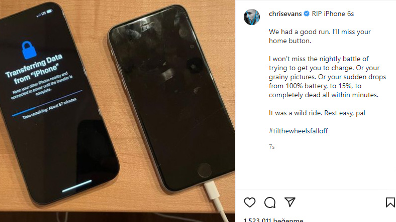 Meral Erden: Chris Evans, 7 Yıldır Kullandığı Iphone 6S'I Değiştirdi 1