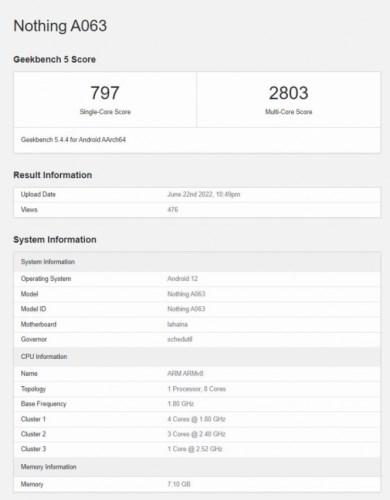 Şinasi Kaya: Nothing Phone (1), Snapdragon Işlemcisiyle Geekbench'Te Göründü 3