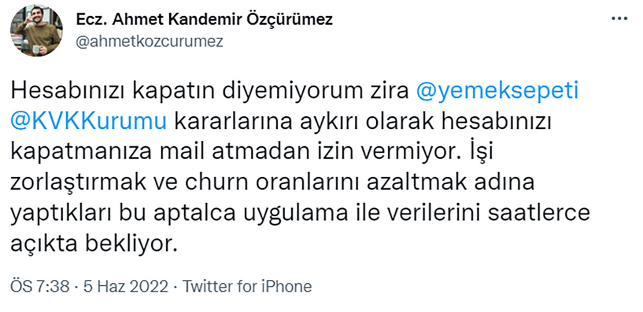 Meral Erden: Yemeksepeti Hakkında Yeni Data Sızıntısı Argümanı 5