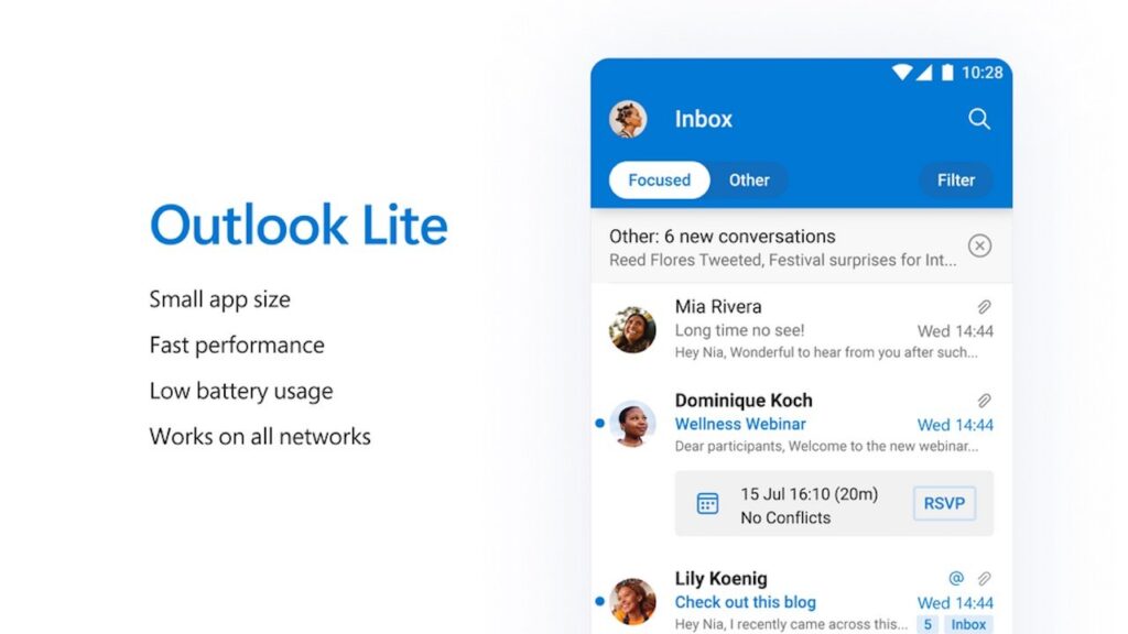 İnanç Can Çekmez: Outlook Lite Android Sürümü Yayınlandı 1