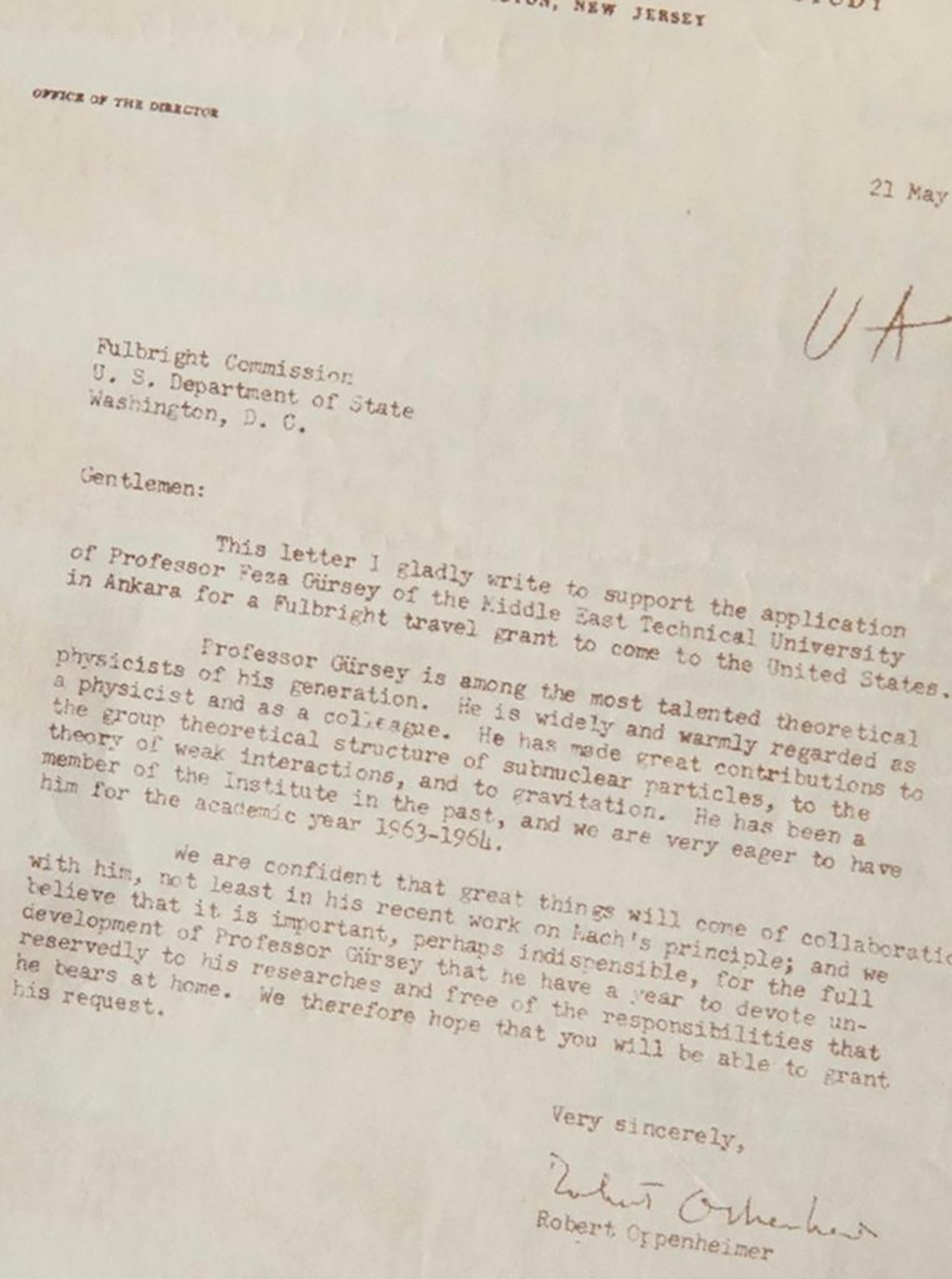 Meral Erden: Atom Bombasının Babası Oppenheimer'In Türk Fizikçi Feza Gürsey'E Yazdığı Mektuplar 5