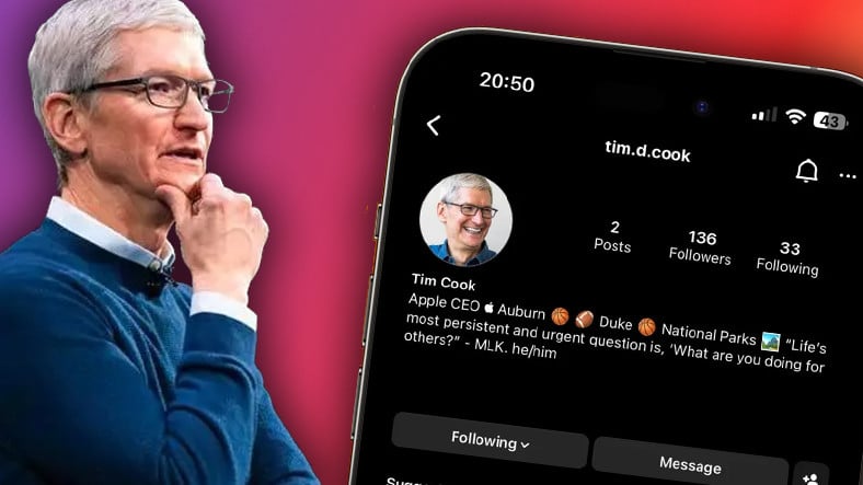 İnanç Can Çekmez: Tim Cook Adına Açılan Sahte Instagram Hesabı Ortalığı Karıştırdı: Apple Başkan Yardımcıları Bile Gerçek Sanıp Takip Etti! 3
