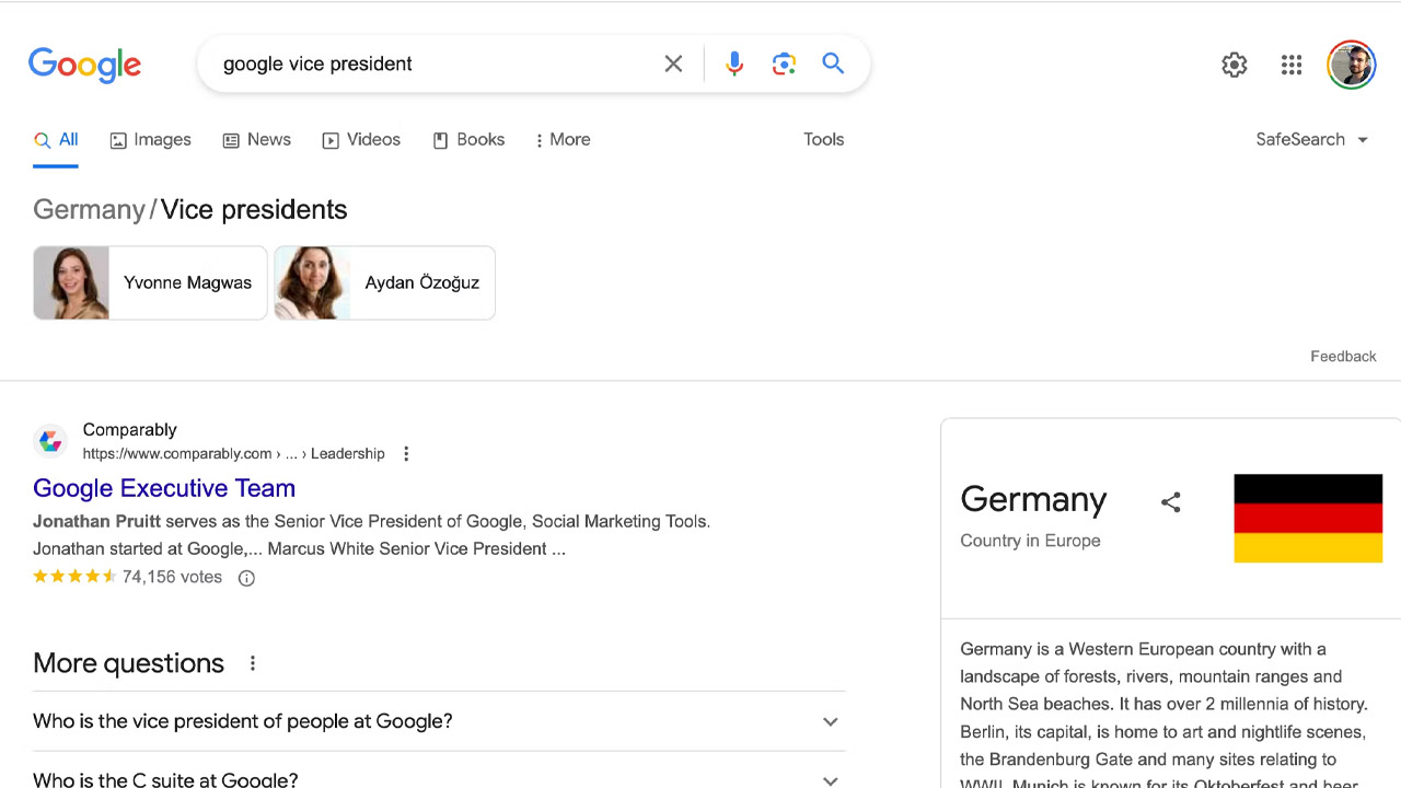 Meral Erden: Google Arama'Da Garip Hata: Arama Motoru, Google Başkan Yardımcısının Kim Olduğunu Bilmiyor 3