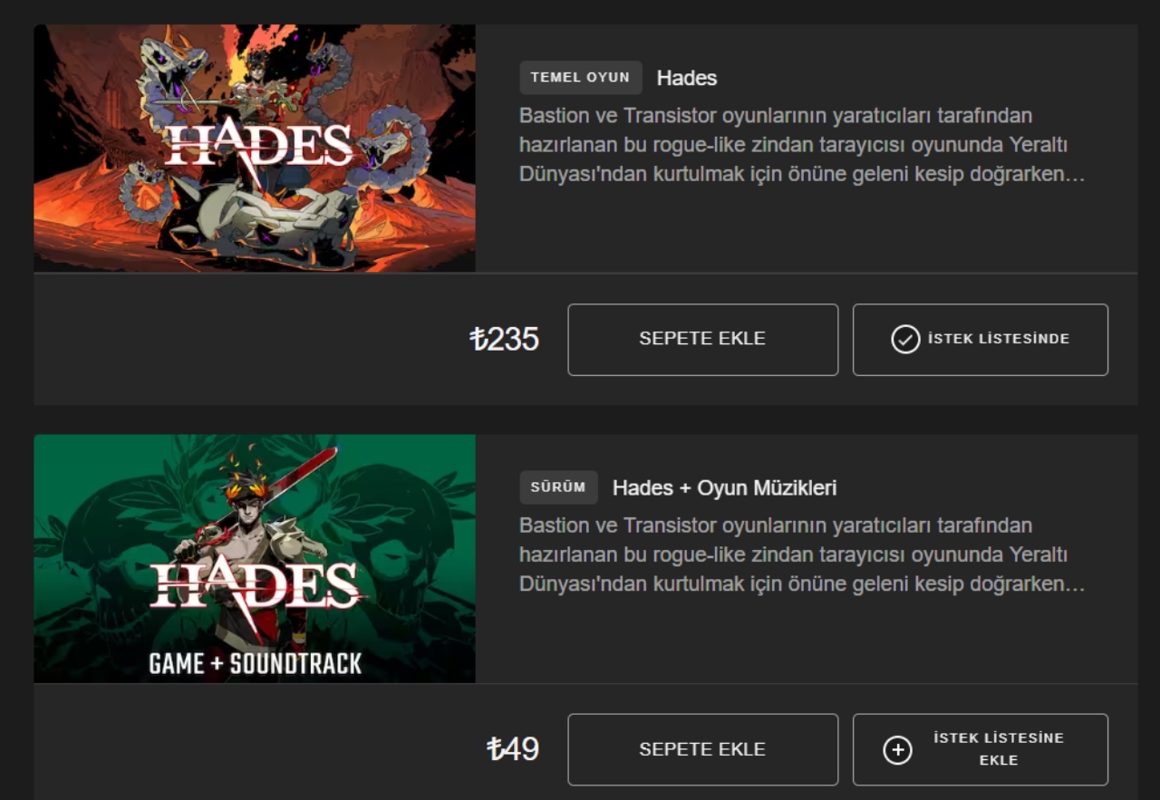 Şinasi Kaya: Epic Games, Normal Fiyatına Zam Yaptığı Hades'In Özel Paketine Zam Yapmayı Unuttu (Hemen Ucuza Alabilirsiniz) 1