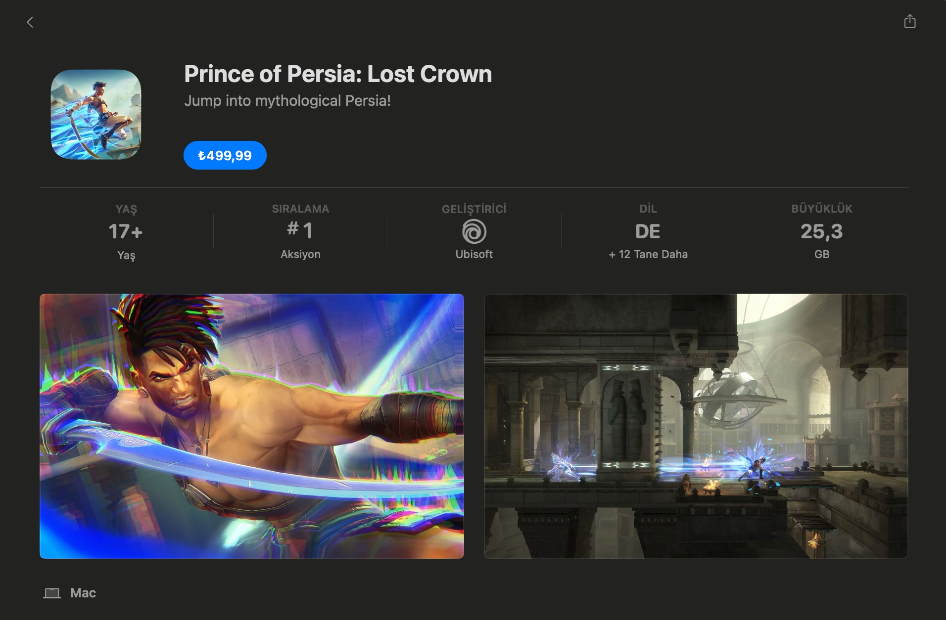 Prince of Persia: The Lost Crown Mac İçin Yayımlandı!