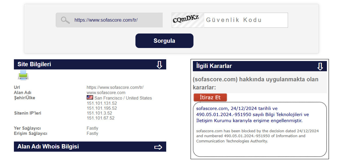 Sofascore'a Erişim Engeli Geldi