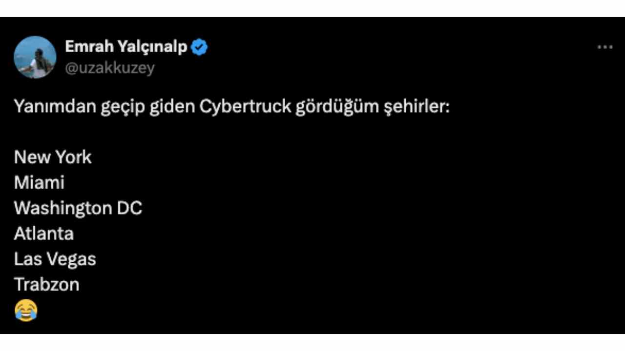 Trabzon Sokaklarında Tesla Cybertruck Görüntülendi