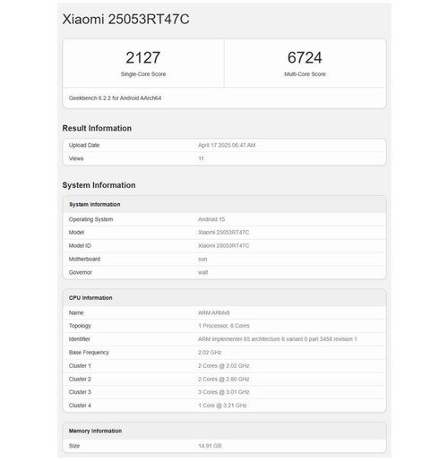 Redmi’nin Yeni Amiral Gemisi Turbo 4 Pro, Resmi Tanıtım Öncesi Geekbench'te Ortaya Çıktı