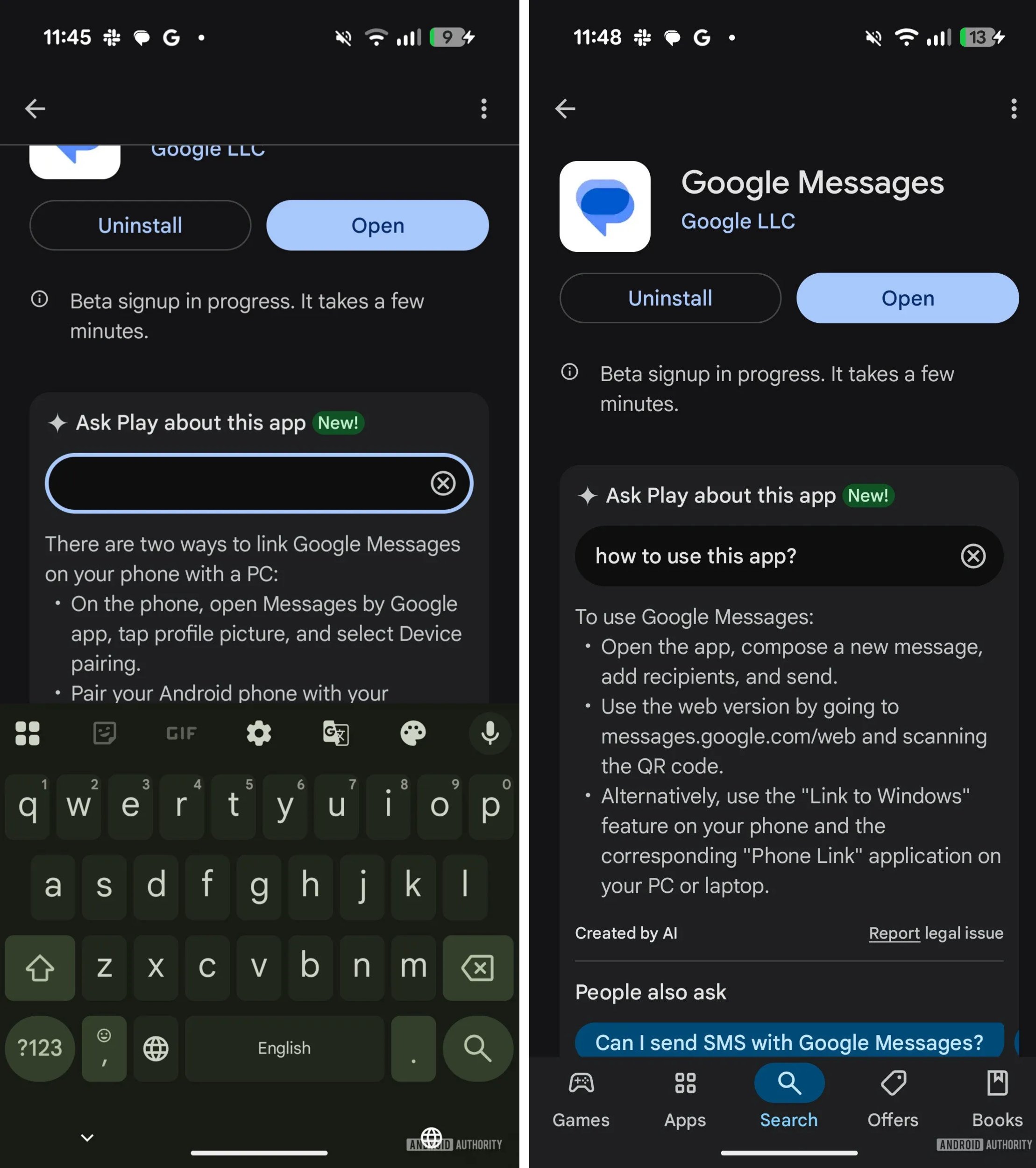 Google Play Store'da Yapay Zeka Destekli Uygulama Soru Sorma Özelliği Kullanıma Sunuldu