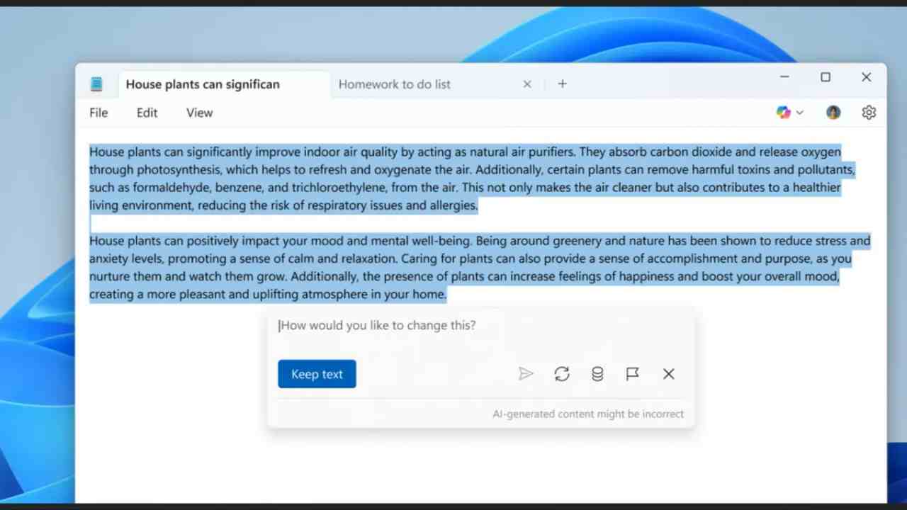 Microsoft, Windows’un Klasik Metin Editörü Not Defteri’ne Yenilikçi Yapay Zekâ Özellikleri Ekliyor