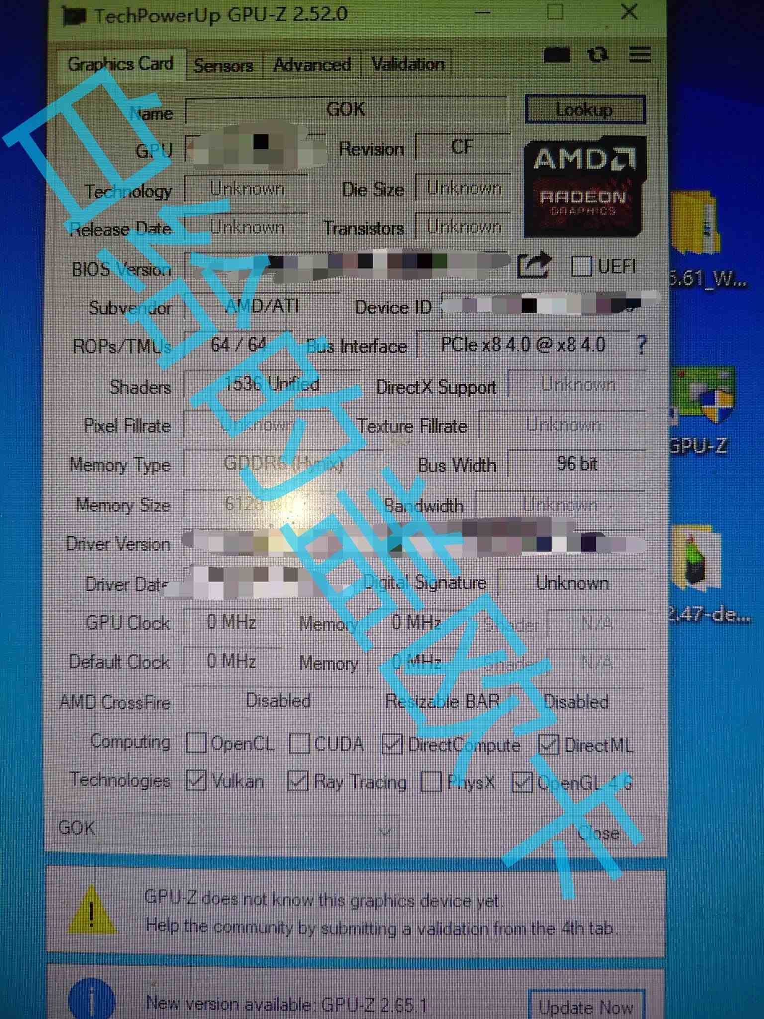 Radeon RX 7500 Prototipinin Detayları