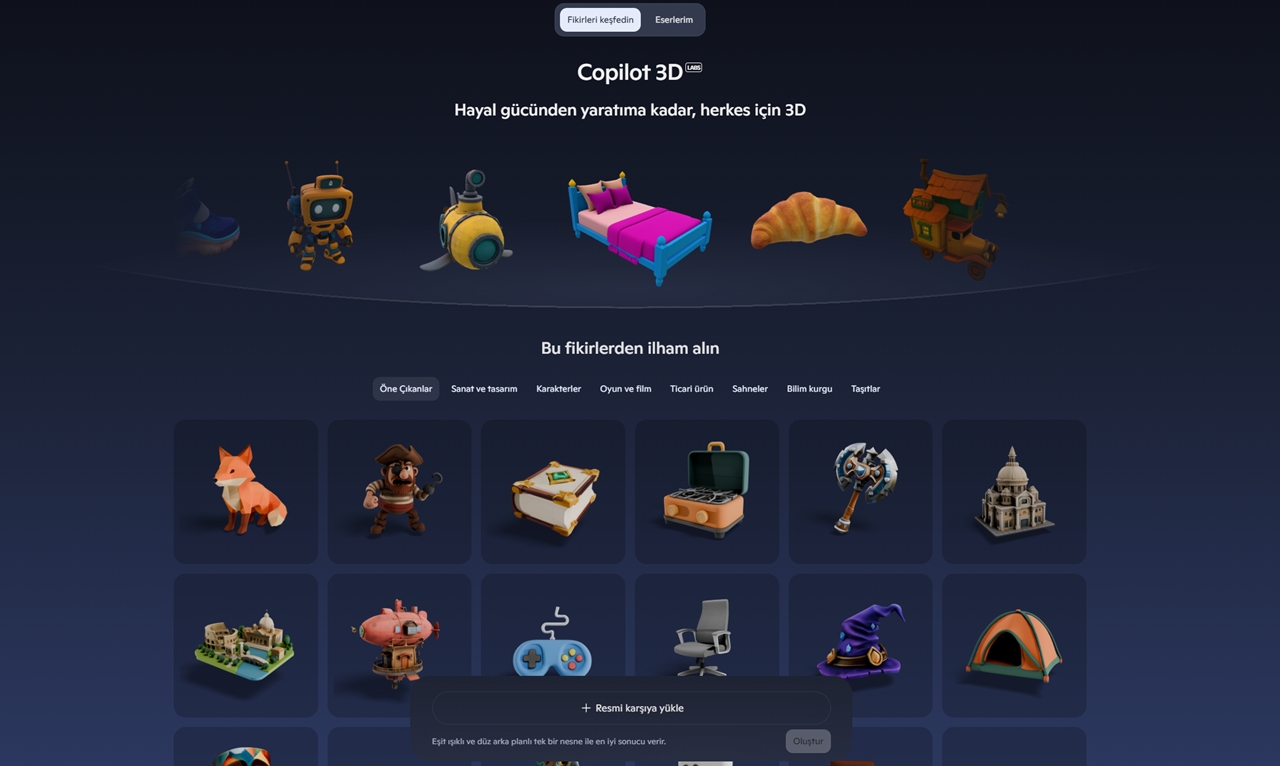 İnanç Can Çekmez: Copilot 3D ile JPG/PNG Görsellerinizi Hızla 3D Modelle Dönüştürün 1 Copilot 3D ile JPG/PNG Görsellerinizi Hızla 3D Modelle Dönüştürün