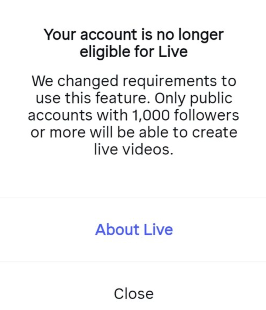 İnanç Can Çekmez: Instagram'da Artık İsteyen Herkes Canlı Yayın Açamayacak: Belli Sayıda Takipçi Gerekecek! 1 Instagram'da Artık İsteyen Herkes Canlı Yayın Açamayacak: Belli Sayıda Takipçi Gerekecek!