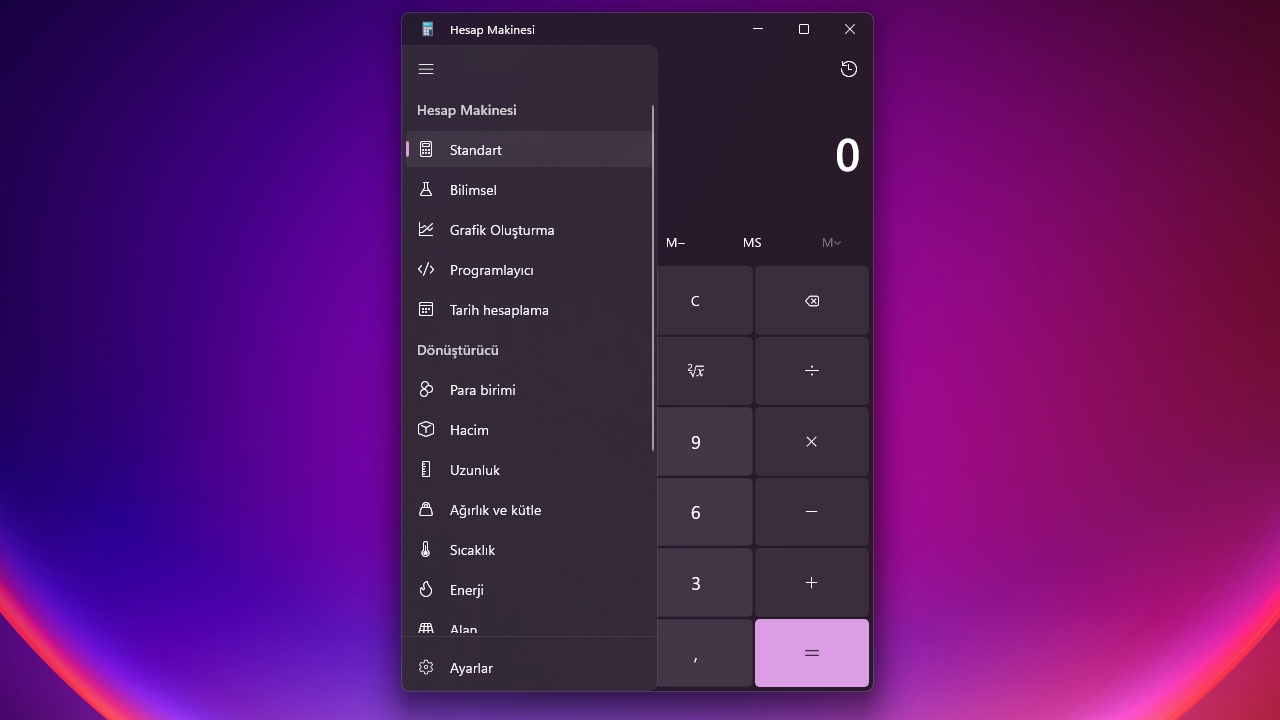 Gelişmiş Hesap Makinesi ve Hızlı Düzenleme Araçları