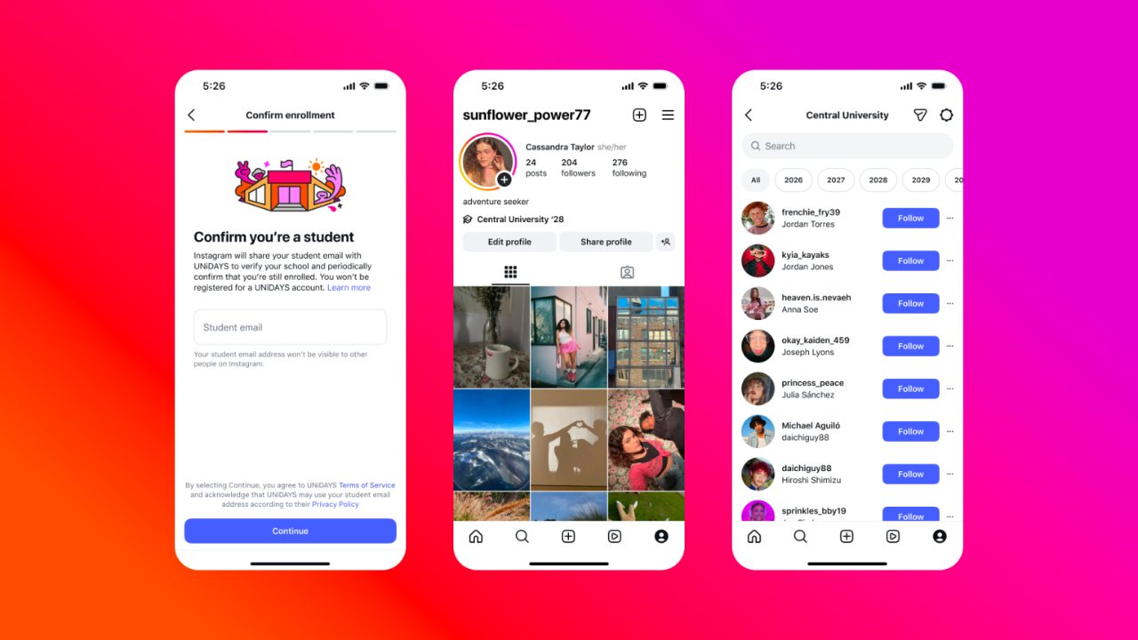 Instagram'da Üniversite Öğrencileri İçin Yeni Bağlantı Özelliği: Okul Bilgisinin Doğrulanabilirliği