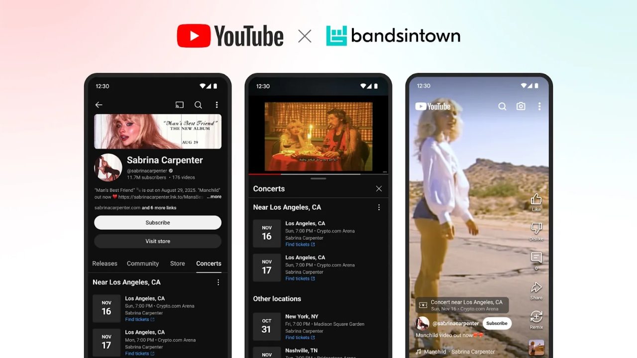 YouTube ile Yakında Yakın Konserler: Bandsintown Entegrasyonu ve Yeni Keşif Özellikleri