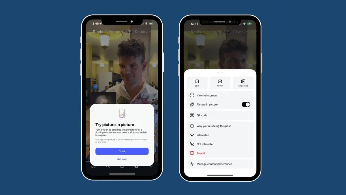 Instagram Reels için Resim İçinde Resim Özelliği Test Aşamasında